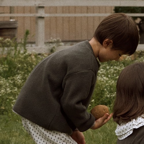 benebene韩国童装秋冬新款婴儿纯色针织T恤男女童圆领长袖毛衣 - 图1