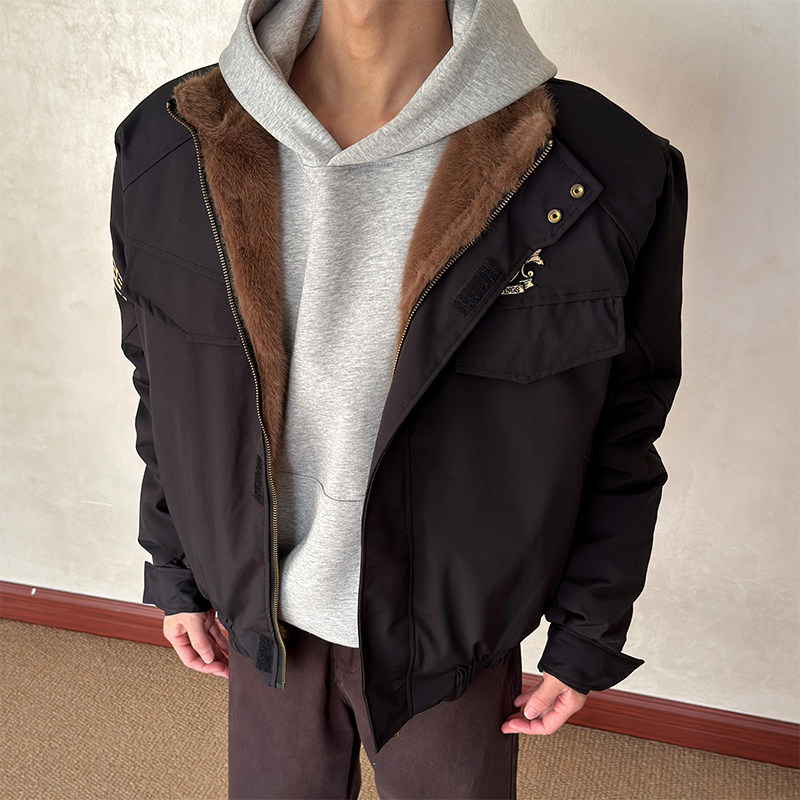 布老哥Blog美式复古勋章刺绣棉服bomber冬季短宽显高保暖棉衣W629,淘宝优惠券,粉丝福利购,淘宝优惠卷