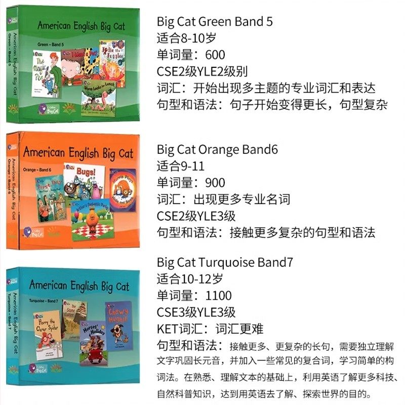 原版柯林斯大猫英语分级阅读collins big cat绘本点读一二三四五六七八九十级1-10级全套剑桥牛津树自然拼读儿童教材读物 中图正版