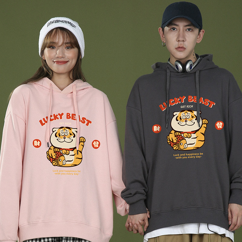 原创潮牌卡通小老虎情侣冬季潮卫衣 evapanda卫衣