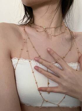 胸链身体链欧美bodychain性感比基尼bikini立体后背链露背装配饰