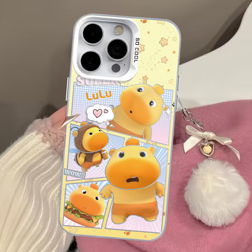 水豚噜噜适用苹果17手机壳iphone16promax带挂绳15汉堡14mini卡通13可爱12/8plus/x/11防摔xr女款7卡皮巴拉套 - 图1