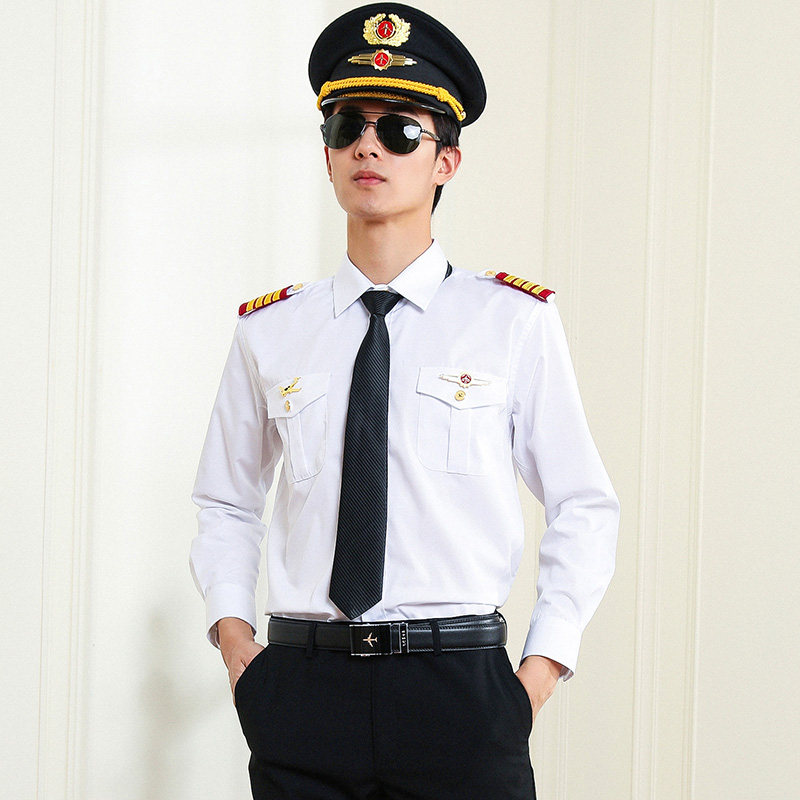 机长制服男航空机师空乘服空少飞行员服装男夜店发型师衬衫演出服