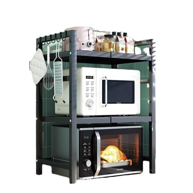 厨房置物架可伸缩微波炉烤箱电饭锅台面收纳支架架子双层桌面家用,淘宝优惠券,粉丝福利购,淘宝优惠卷