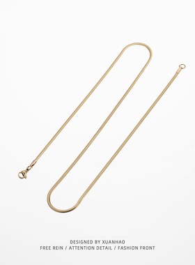 简约小众高级感钛钢蛇骨链项链男生潮牌百搭素链美式嘻哈女锁骨链