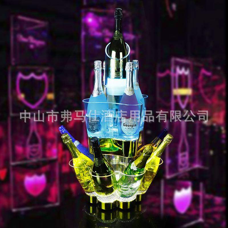 酒吧创意LED发光三层黑桃A香槟酒塔夜店PC耐摔网红洋酒鸡尾酒酒具,淘宝优惠券,粉丝福利购,淘宝优惠卷