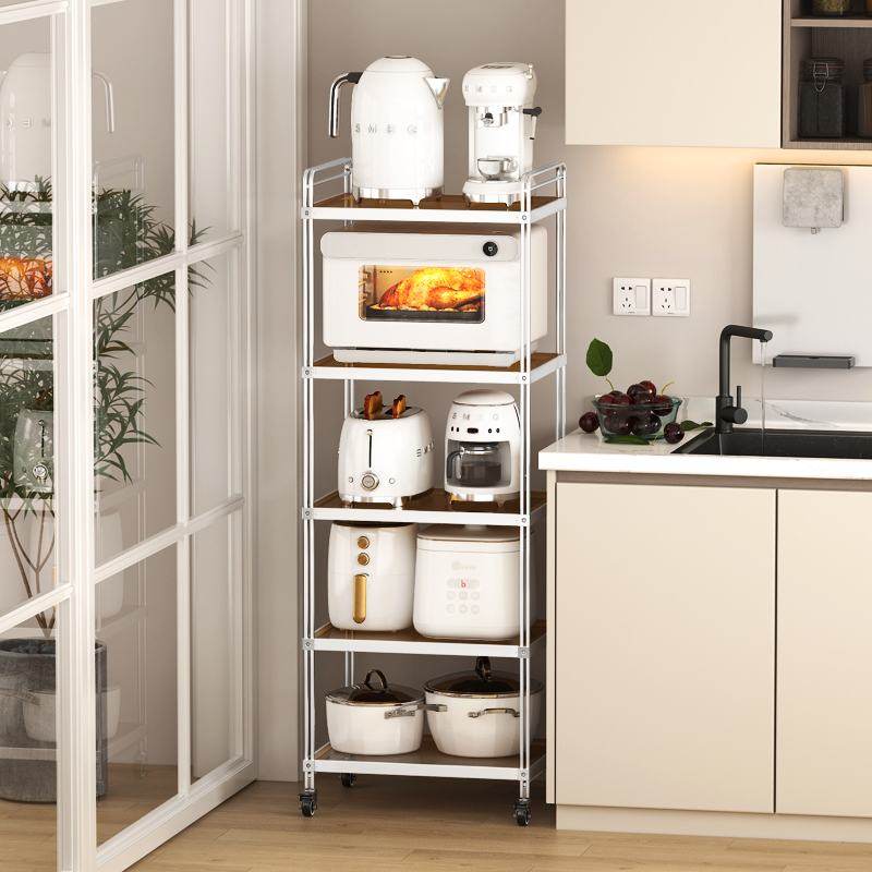 实心不锈钢厨房置物架落地多层放锅架微波炉烤箱电器锅具收纳架子,淘宝优惠券,粉丝福利购,淘宝优惠卷