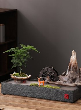 创意假山流水摆件循环水生财送礼中式乔迁开业喷泉水景装饰新客厅
