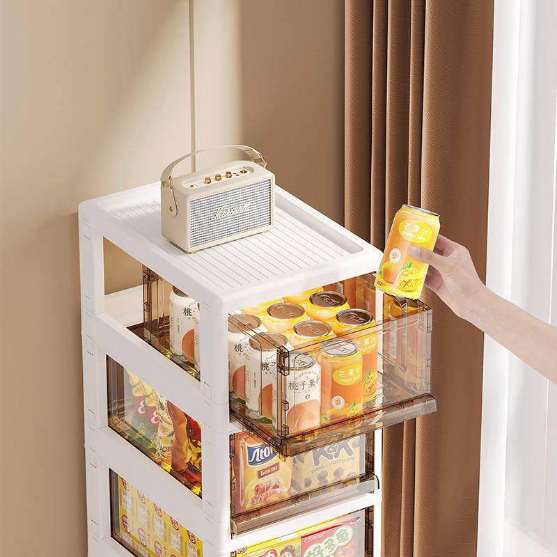 透明抽屉式收纳柜家用零食整理可多层物箱置柜移动客厅文件柜,淘宝优惠券,粉丝福利购,淘宝优惠卷