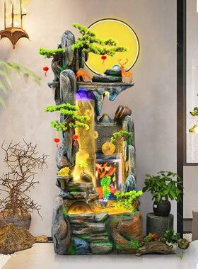 招财风水轮客厅办公室玄关假山循环流水生财鱼缸开业乔迁装饰摆件