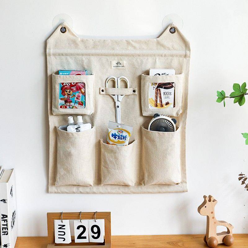日式加厚帆布儿童收纳挂家用袋袋杂物壁挂式物储首饰收纳袋大容量,淘宝优惠券,粉丝福利购,淘宝优惠卷
