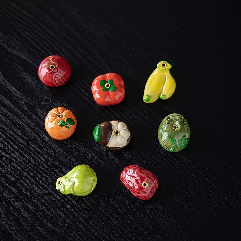 创意陶瓷小柿子线香炉香台茶室托香禅意大吉大利香香座插室内家用,淘宝优惠券,粉丝福利购,淘宝优惠卷