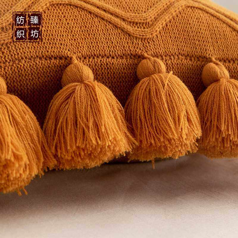 新品 ins波纹流苏针织抱枕汽车沙发椅靠垫家居软装配饰拍照道具,淘宝优惠券,粉丝福利购,淘宝优惠卷