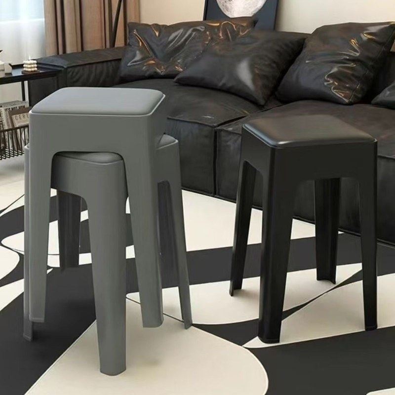 轻奢加厚软包家用塑料简约凳凳客厅餐叠放现代高可批发凳子餐椅,淘宝优惠券,粉丝福利购,淘宝优惠卷