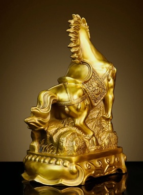 铜马摆件纯黄铜生肖马马到成功工艺品办公室客厅家居店铺装饰礼品