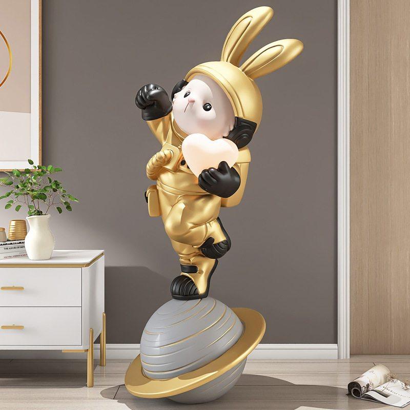 2024兔年乔迁礼物大型宇航兔客厅落地摆件电视柜沙发旁家居装饰品,淘宝优惠券,粉丝福利购,淘宝优惠卷
