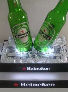 led灯发光仿冰块酒托洋酒树脂红酒摆放夜光酒架架酒座工艺礼品