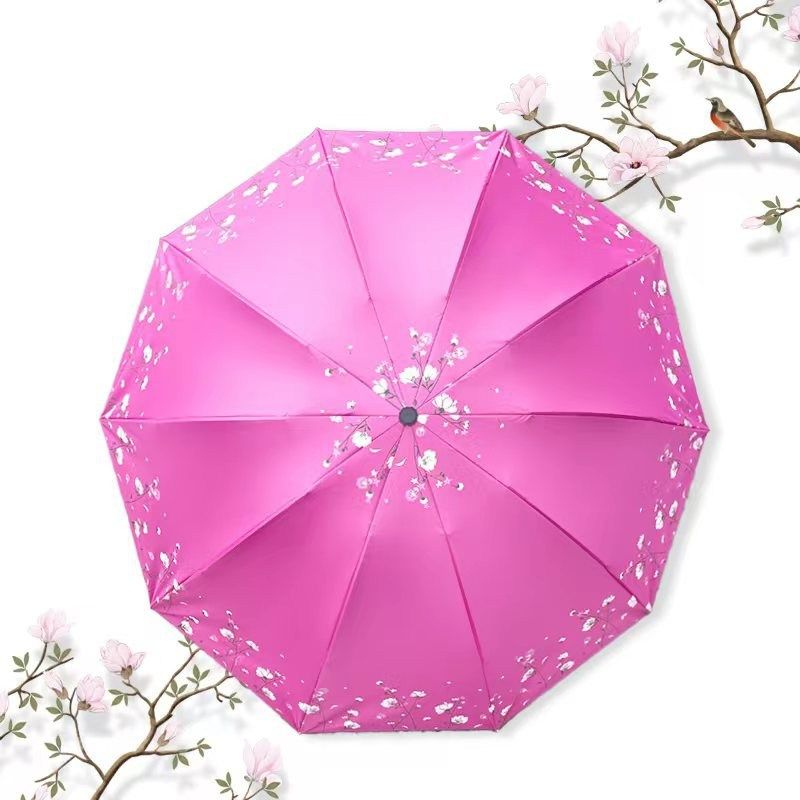 新品 十骨抗风双人雨伞大号黑胶晴雨两用户外遮阳伞加厚折叠手动,淘宝优惠券,粉丝福利购,淘宝优惠卷