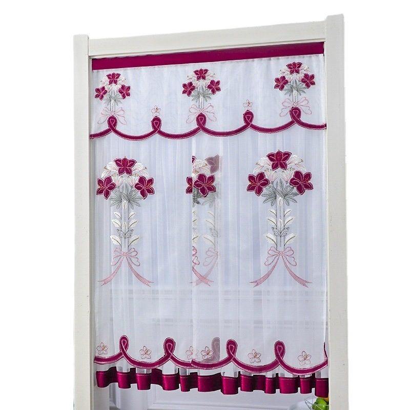 新款双层纱门帘纱帘隔断帘厨房蕾丝卫生间防帘半打孔装饰卧室免蚊,淘宝优惠券,粉丝福利购,淘宝优惠卷