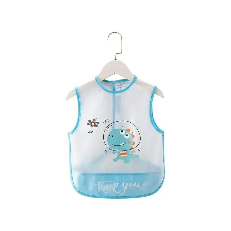 Mesh breathable upgraded baby coveralls children's eating bibs waterproof summer drool baby protective clothing for boys
