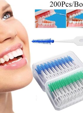 Interdental Silicone Brushes 200 Units Dental Toothpicks Bru