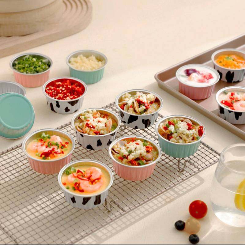 一次性空气炸锅专用锡纸盒带锡纸盖专用重复使用烤箱七彩碗可圆形,淘宝优惠券,粉丝福利购,淘宝优惠卷