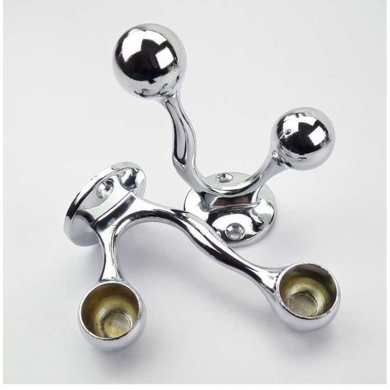 双层毛巾架底座毛巾杆配件法兰19 22 25圆头不锈钢管固定毛巾座 - 图1