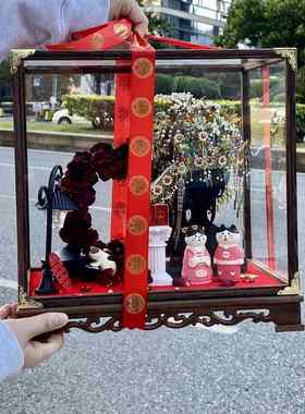 花轿展示盒玻璃罩适配拼酷十里红妆点翠凤冠金翅鸟冠罩子非久间堂