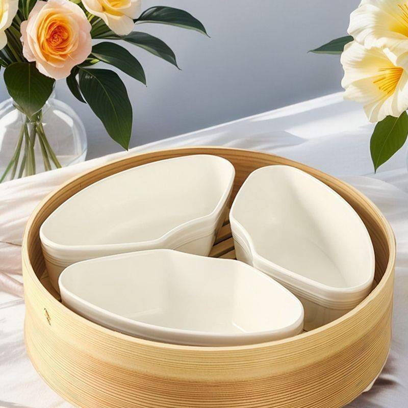 陶瓷大蒸碗带盖一锅三蒸分隔蒸盘三格蒸格扇形蒸盒蒸锅蒸饭专用碗,淘宝优惠券,粉丝福利购,淘宝优惠卷