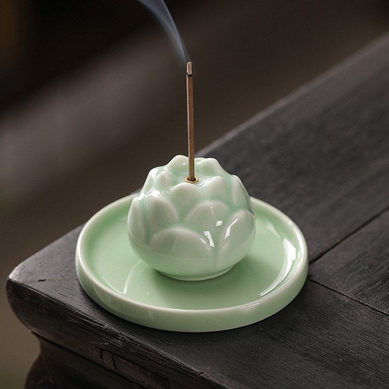 创意莲花线香香插底座插茶道香沉香薰炉摆件家用座室内香香檀香点,淘宝优惠券,粉丝福利购,淘宝优惠卷