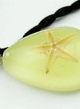 真昆虫标本  人工琥珀水滴挂件  海星毛衣炼夜光小号吊坠