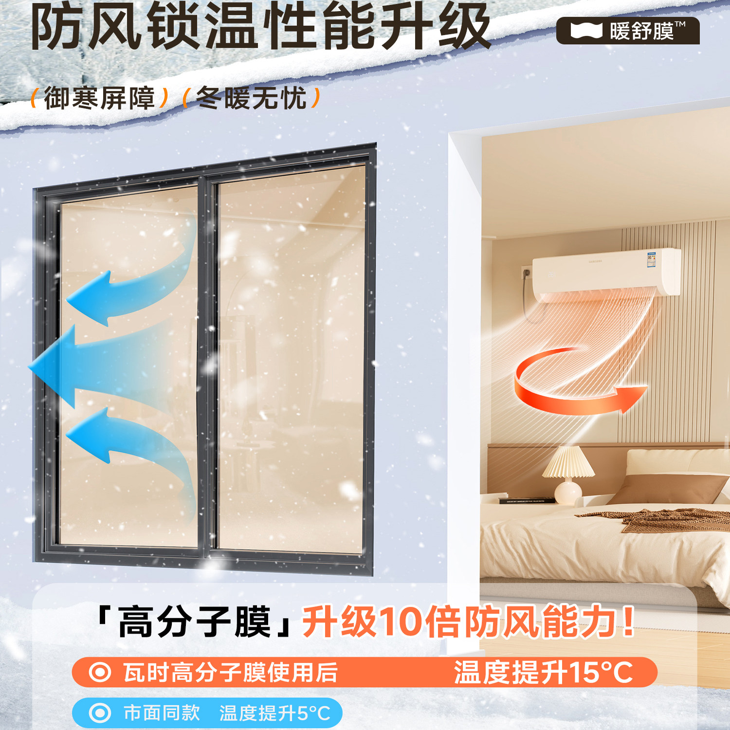 窗户防风保暖膜冬季封窗保温膜挡风防寒神器塑料布透明密封免打孔,淘宝优惠券,粉丝福利购,淘宝优惠卷