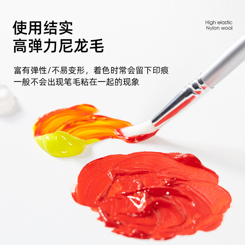 Liquitex丽唯特丙烯画笔油画刷子高弹尼龙平头圆头榛形画笔长杆颜料美术绘画专用笔套装石头画勾线笔 - 图1