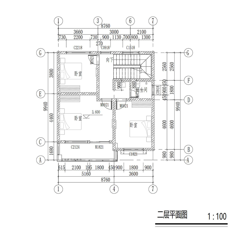 新农村自建房设计图二三层别墅设计图纸网红现代风格欧式施工效果-图3