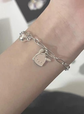 s925银帕恰狗铃铛星星手链