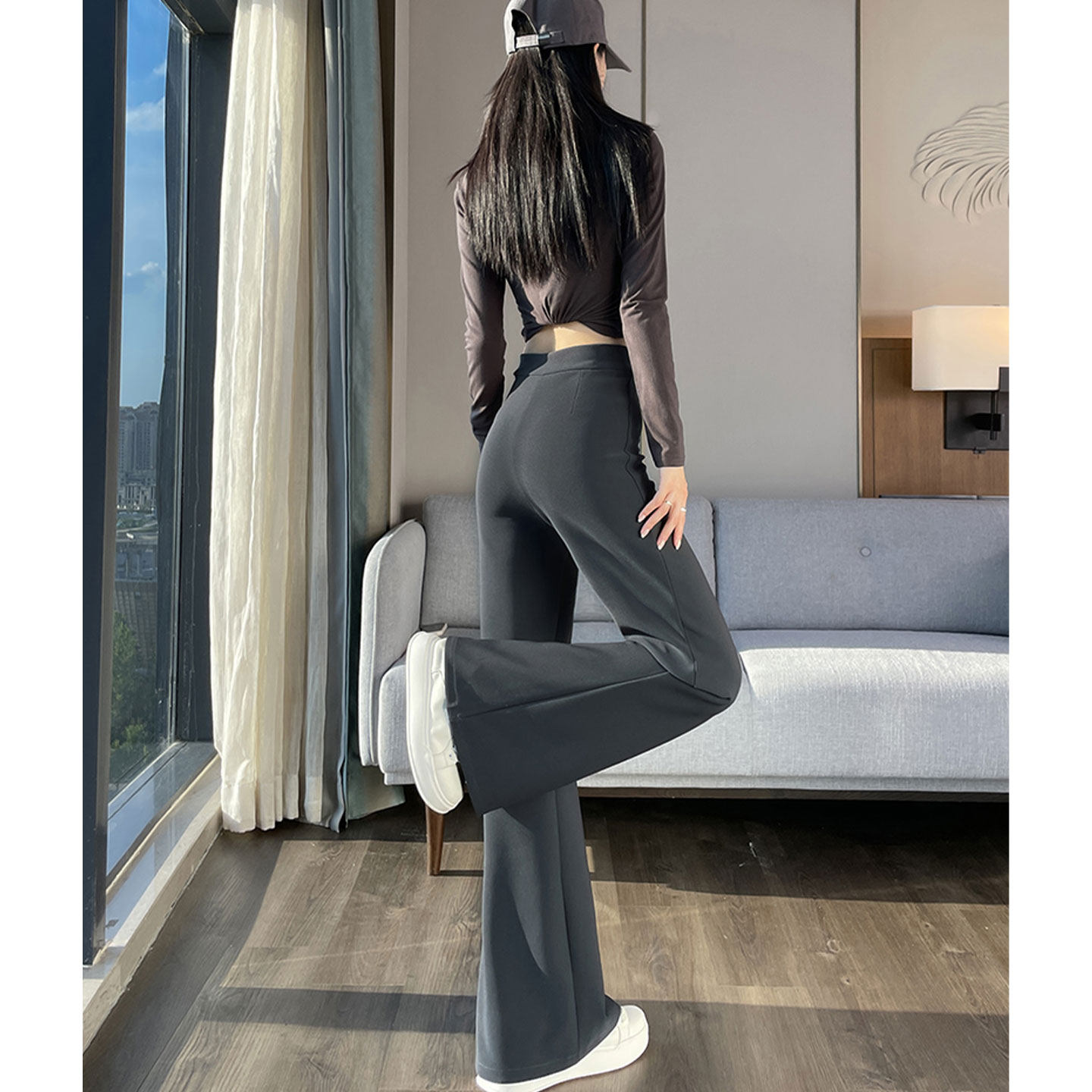 超火的黑色高腰休闲西装裤女秋冬新拖地裤垂感阔腿裤直筒裤子外穿,淘宝优惠券,粉丝福利购,淘宝优惠卷