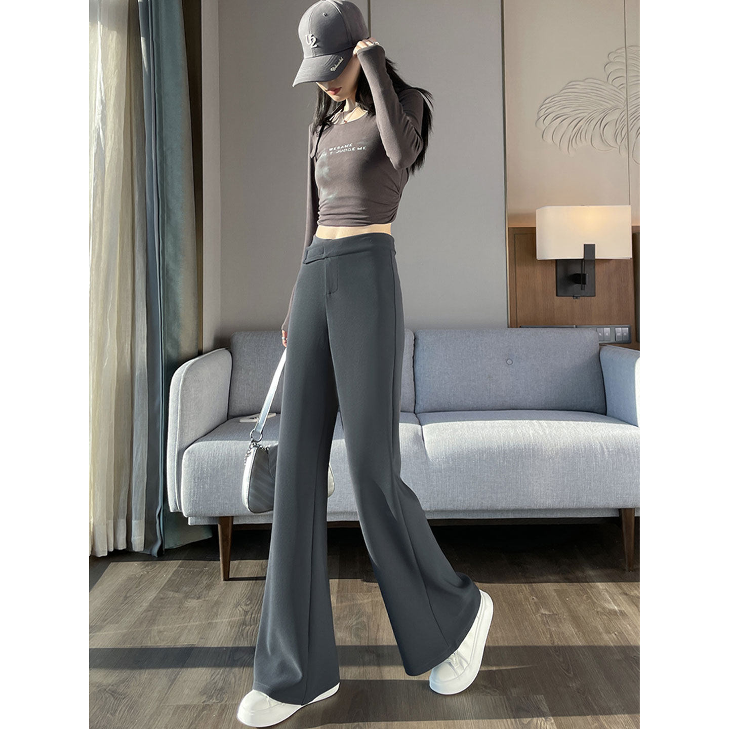 超火的黑色高腰休闲西装裤女秋冬新拖地裤垂感阔腿裤直筒裤子外穿,淘宝优惠券,粉丝福利购,淘宝优惠卷