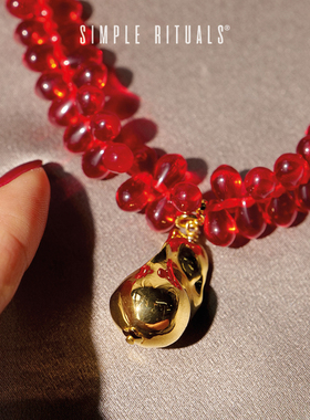 Simple Rituals西西里烈焰红琉璃锁骨链串珠天然石高级感小众项链