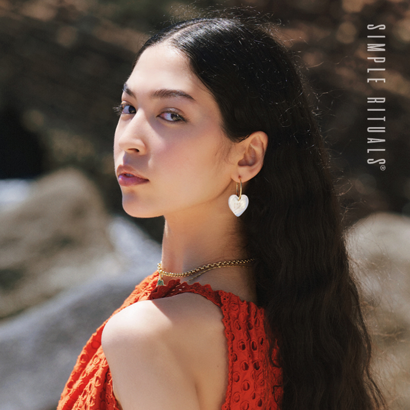 【胡可同款】Simple Rituals夏日之爱天然海贝纯银耳环新款耳饰女 - 图0