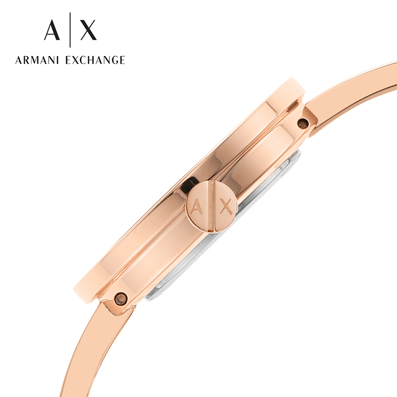 Armani Exchange阿玛尼手表女小表盘时尚钢带金色石英女表AX5905