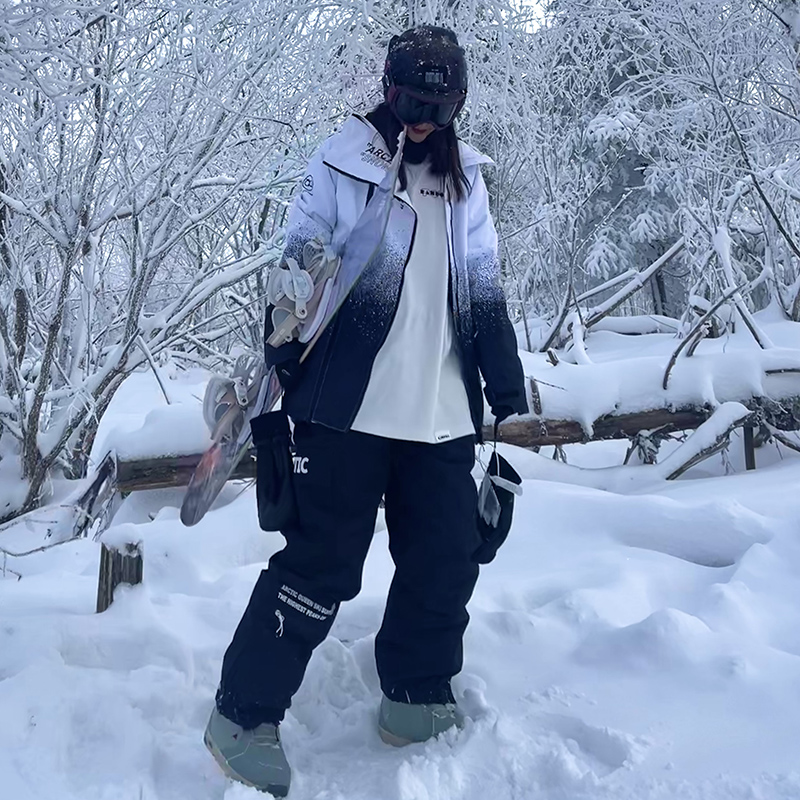 滑雪服女套装男冬季户外防风防水保暖加厚滑雪衣裤单板双板滑雪服 - 图0