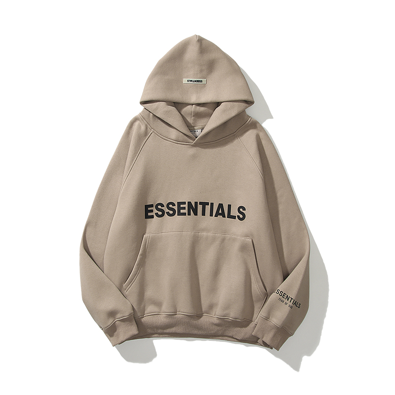 FEAR OF GOD 复线 ESSENTIALS高街立体字母连帽卫衣男女加绒外套 - 图0