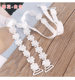 Shoulders hollow lace flower bra with underwear straps invisible shoulder straps women's accessories lace cross beautiful back halter neck