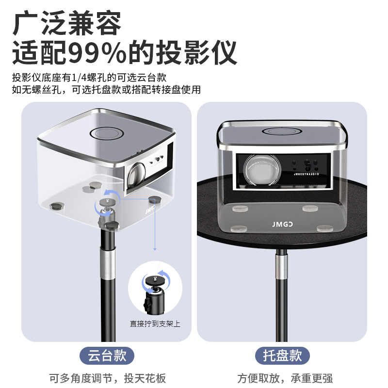 好意诗床头投影仪支架落地家用免打孔放置台适用壁挂桌面置物架靠墙投影架托盘架子新款 - 图1