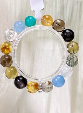 天然水晶手链女款单圈多宝水晶手串送女友闺蜜DIY多宝水晶串10-12