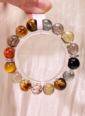 天然黄水晶手链女款单圈多宝水晶手串送女友闺蜜DIY多宝水晶串12m