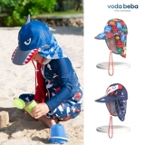 Детская пляжная дорожная солнцезащитная шляпа, маска, плавательная шапочка, защита от солнца, с защитой шеи