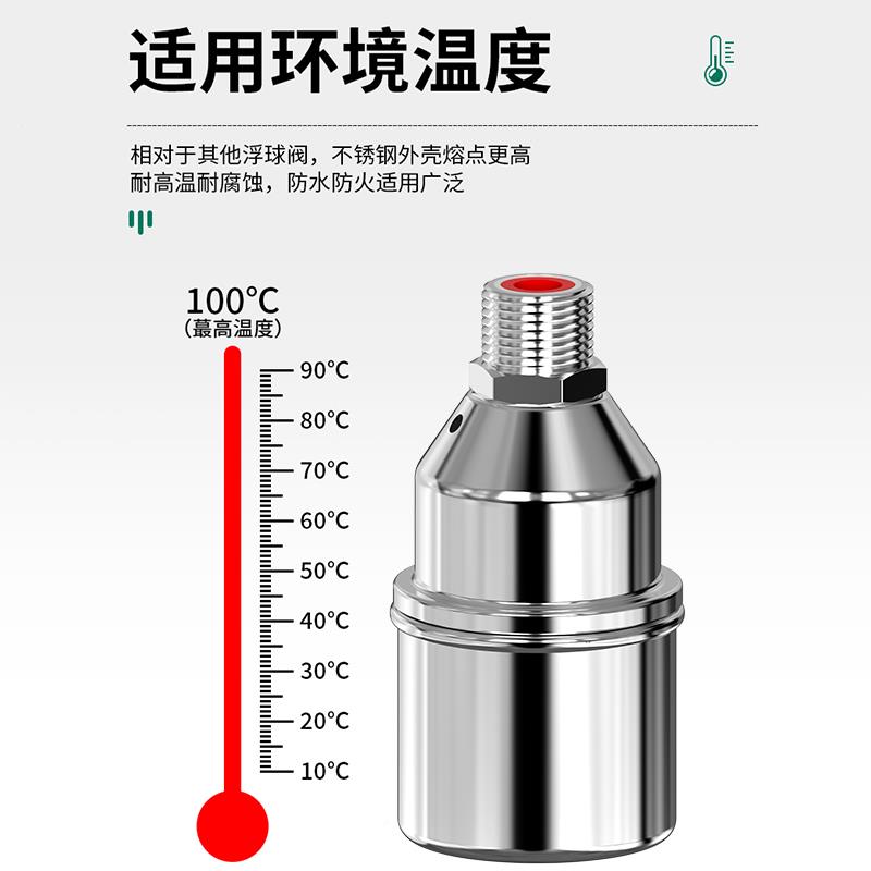 德国不锈钢浮球阀水满自停阀浮球开关全自动水位控制器补水阀止水 - 图3