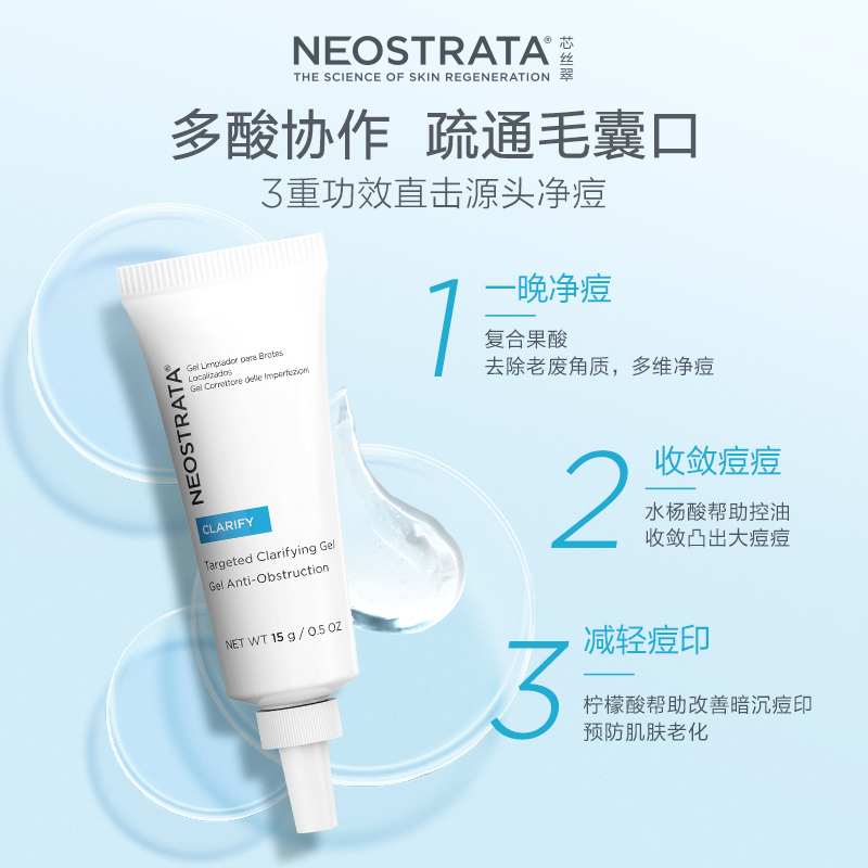 NeoStrata芯丝翠控痘凝胶淡印提亮改善黑头闭口粉刺痘印净透肌肤