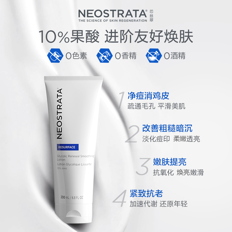 NeoStrata芯丝翠倍舒润肤乳10ml*4果酸身体乳嫩肤保湿净痘去鸡皮